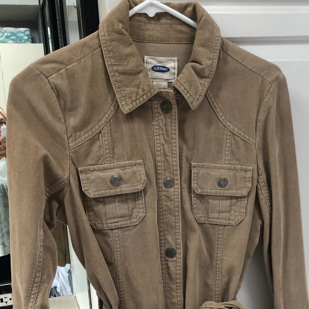 VINTAGE OLD NAVY TAN CORDUROY WOMENS JACKET SIZE SMALL - Picture 2 of 9